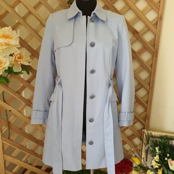 DAVID LAWRENCE | Trench Coat | Powder Blue | Size: AU 8 | Like New Condition - Picture 9 of 12